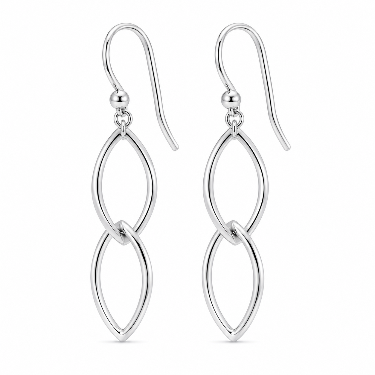 Genuine 9ct 9k 375 Yellow, Rose Or White Gold Dangle Link Drop Earrings