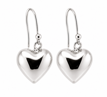 Genuine 9ct 9k 375 Yellow Gold or White Gold or Rose Gold Half Heart Earrings