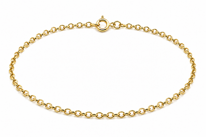 Genuine 9ct 9k 375 Solid Yellow or Rose Gold 25cm Oval Belcher Anklet