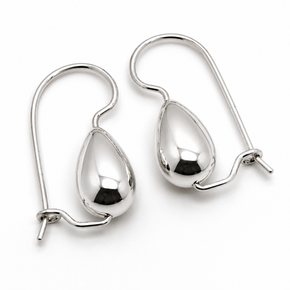 Genuine 9ct 9kt Solid Yellow, Rose or White Gold Teardrop Hook Earrings