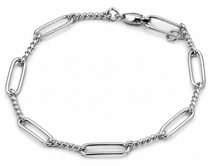 Genuine Handmade 19cm 9ct Yellow, Rose or White Gold Paper Clip Bracelet
