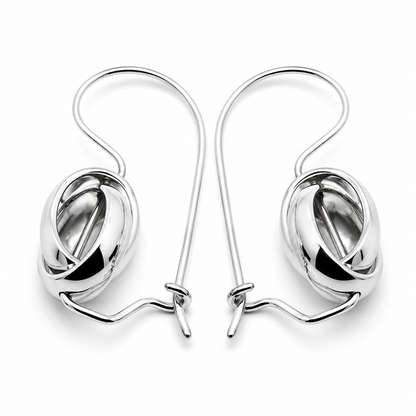 Kaedesigns Genuine 9ct 9K 375 Yellow, Rose or White  Gold Spinning Oval Belcher Ball Earrings