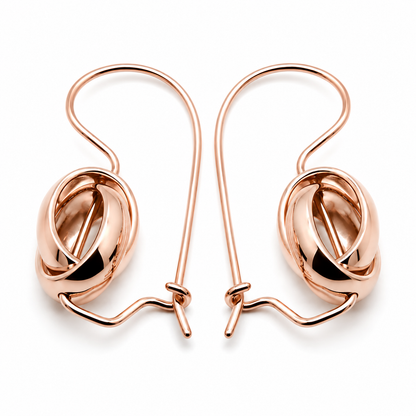 Kaedesigns Genuine 9ct 9K 375 Yellow, Rose or White  Gold Spinning Oval Belcher Ball Earrings