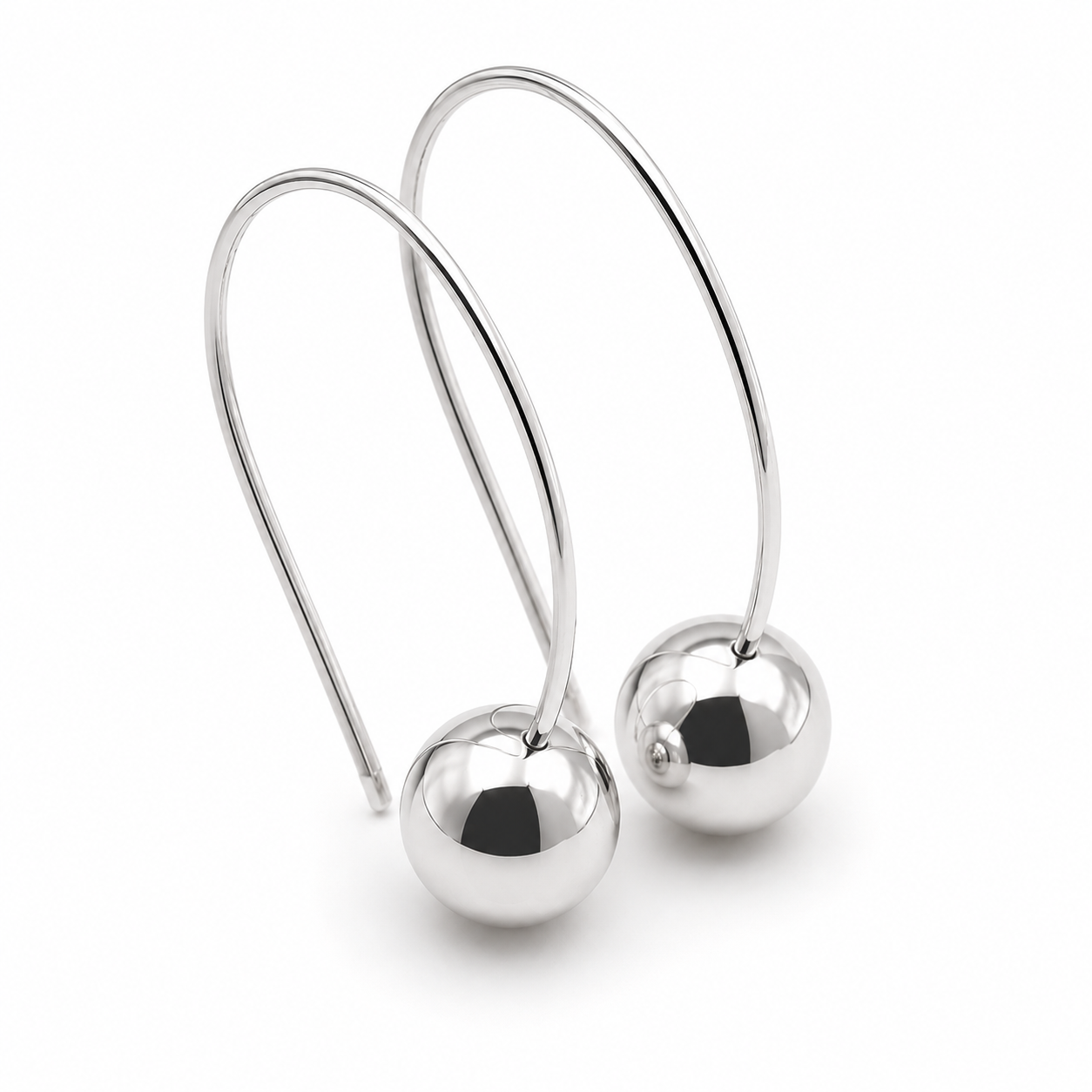 Genuine Large Hooks 9ct 9k 375 Yellow, Rose or White Gold 10mm Euro Ball Drop Earrings