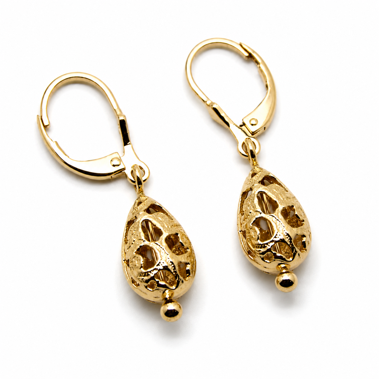 Genuine 9ct 9k 375 Yellow, Rose or White Gold Teardrop Earrings Continental Clip Hooks