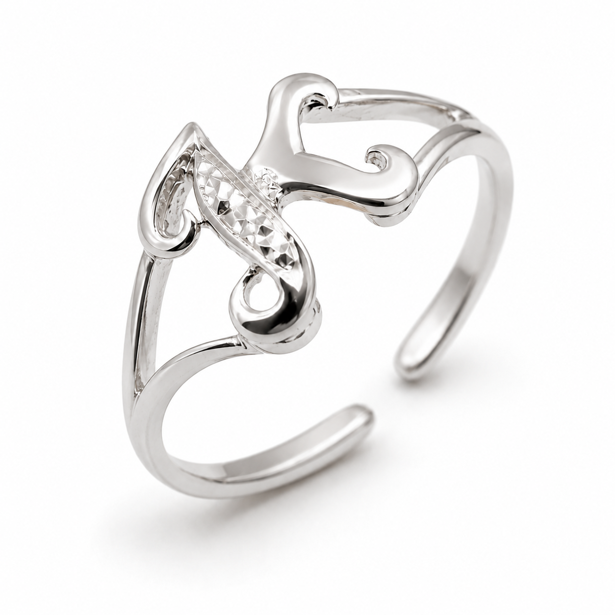 Genuine 9ct 9k 375 Solid Yellow, Rose Or White Gold 375 Initial Toe Ring K
