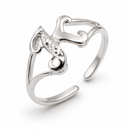 Genuine 9ct 9k 375 Solid Yellow, Rose Or White Gold 375 Initial Toe Ring K