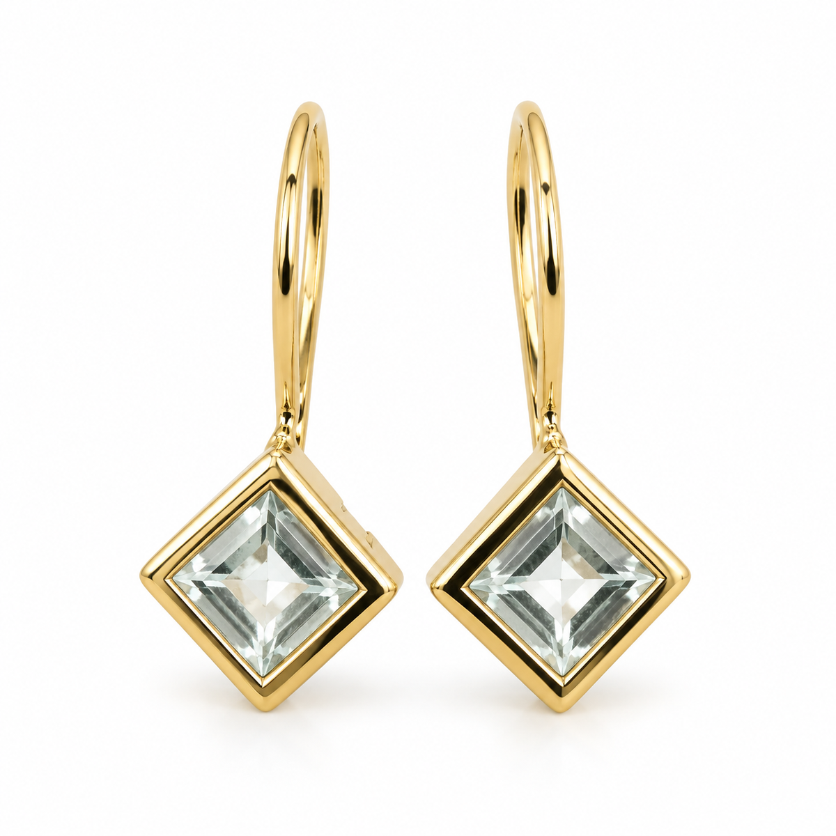 Kaedesigns 9ct 9k 375 Yellow, Rose or White Gold Light Blue Stone Earrings