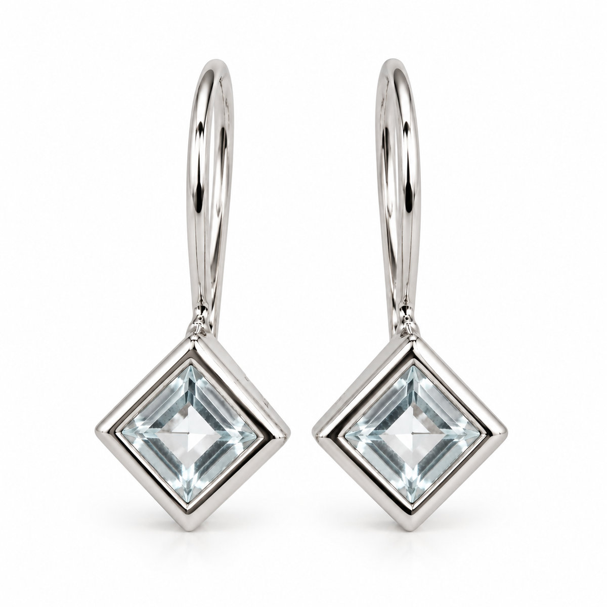 Kaedesigns 9ct 9k 375 Yellow, Rose or White Gold Light Blue Stone Earrings
