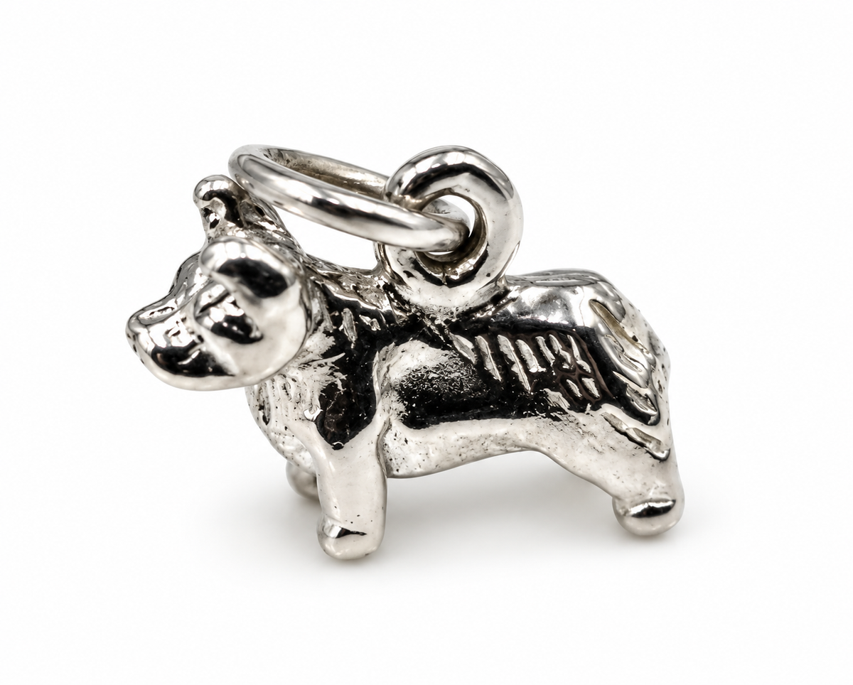 Genuine Sterling Silver 925 or 9ct 9k 375 Yellow Gold Corgi Dog Charm Pendant