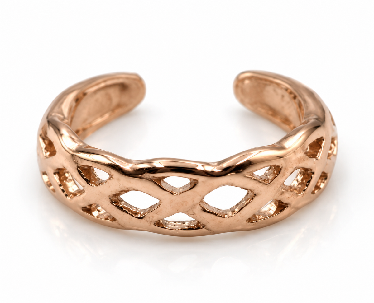Kaedesigns Genuine  Solid 9ct 9kt 375 Yellow, Rose or White Gold Celtic Weave Toe Ring 432