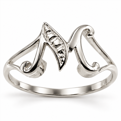Genuine Delicate 9ct 9k 375 Yellow, Rose or White Gold Initial Ring M