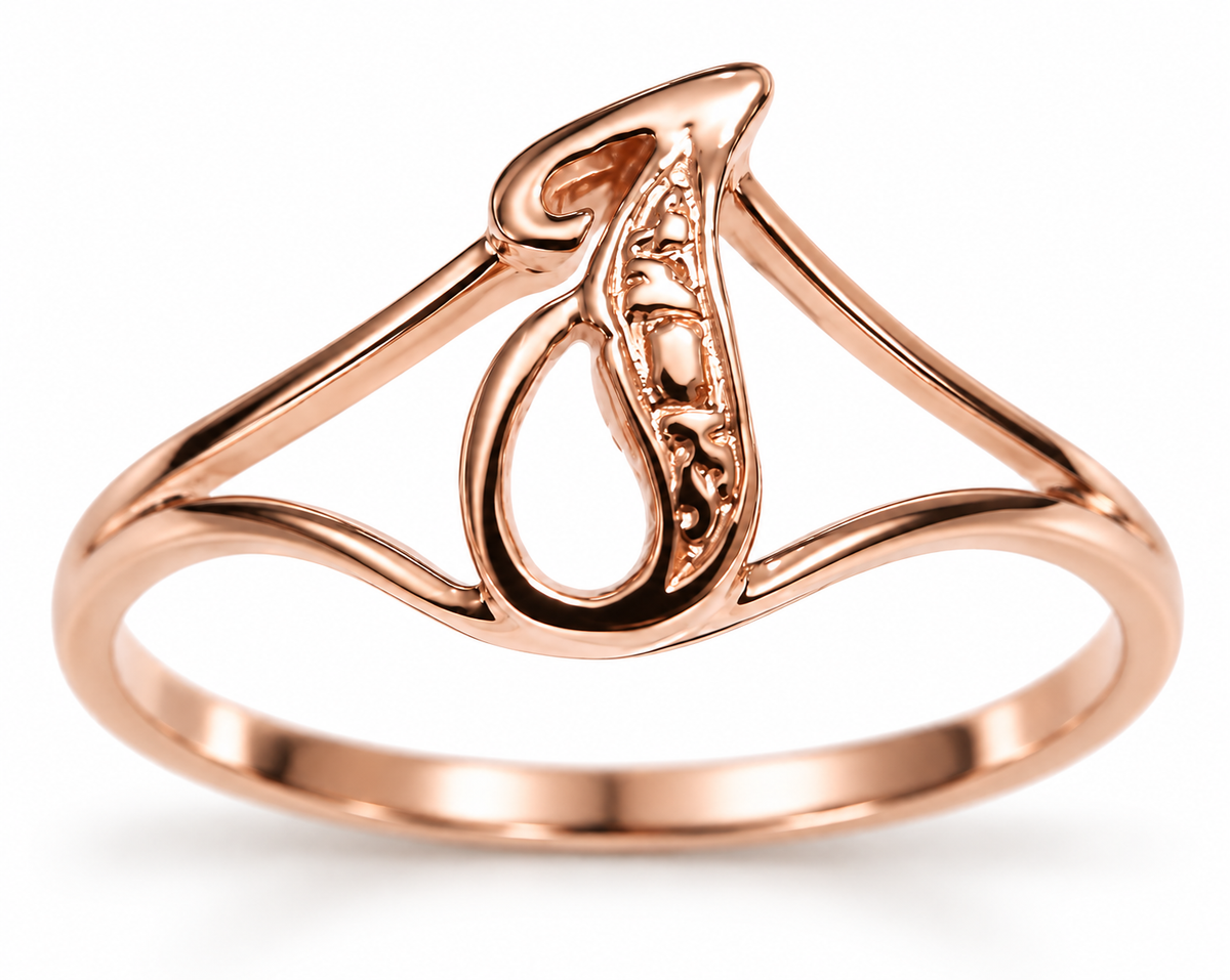Genuine Delicate 9ct 375 Yellow, Rose or White Gold Initial Ring J