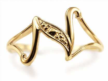 Kaedesigns, Genuine Solid 9ct 9k 375 Yellow Or Rose Or White Gold 375 Initial Ring N