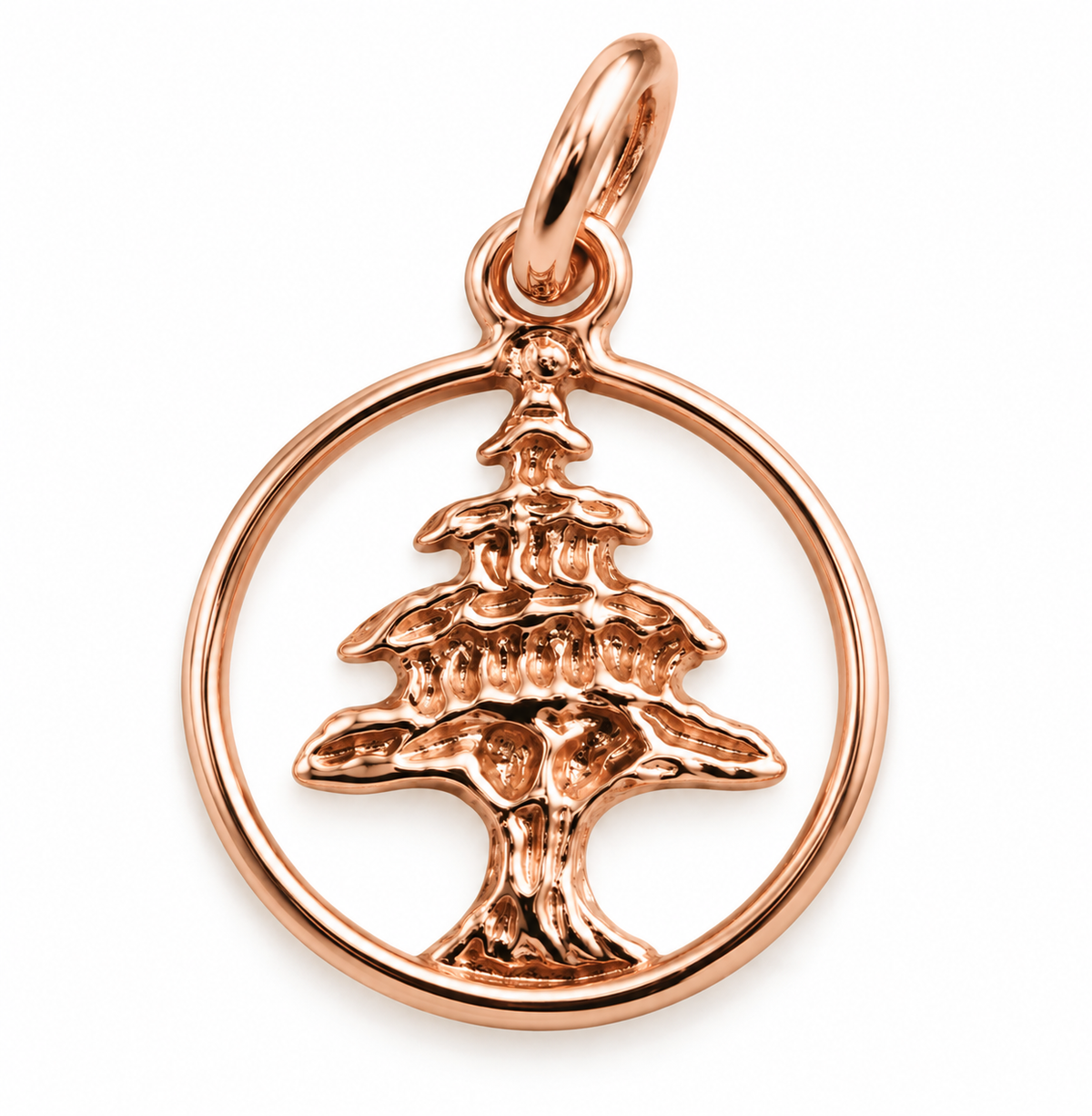 Genuine 9ct Yellow, Rose or White Gold 375 Small Cedar Tree of Lebanon Pendant Charm