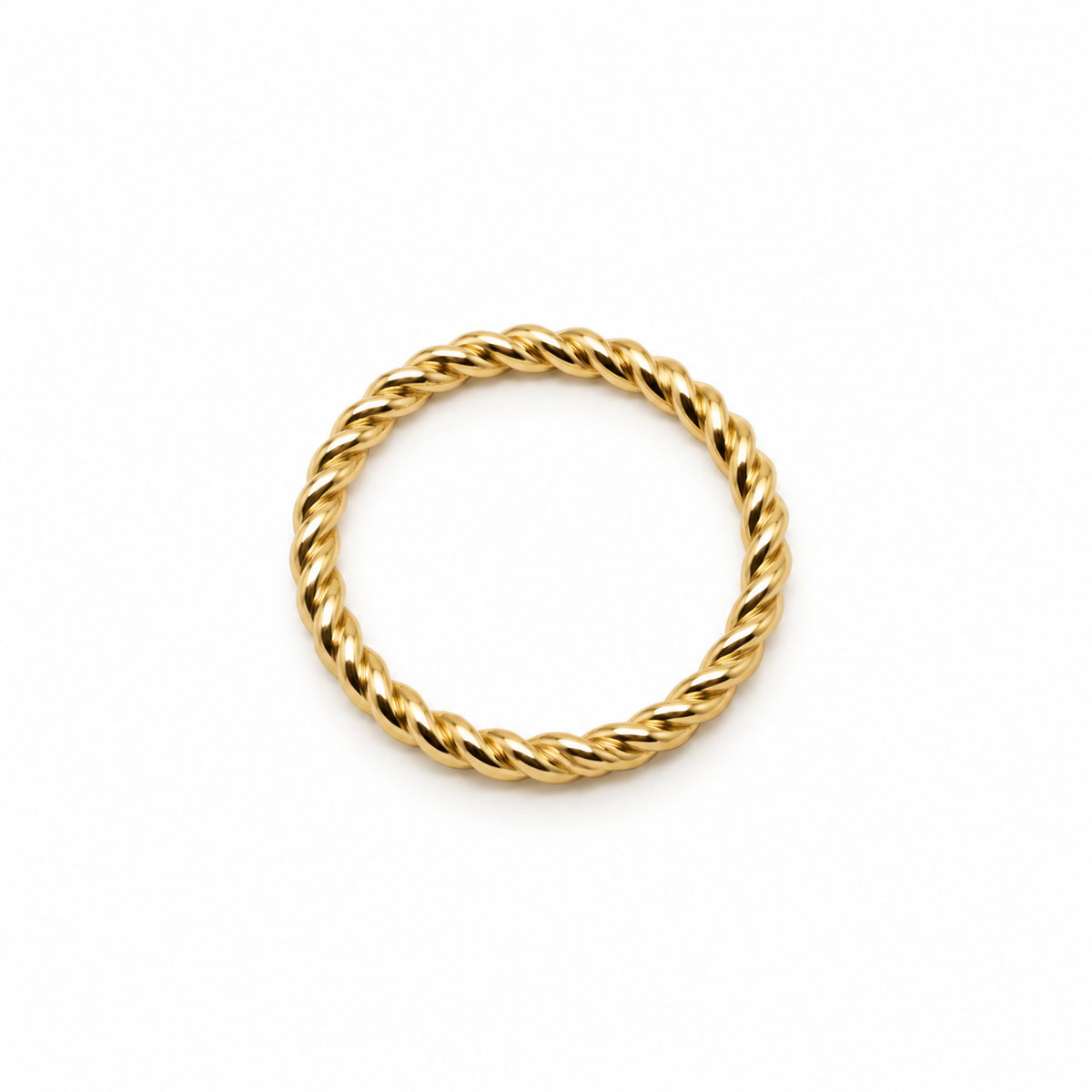 Genuine 9ct 9k 375 Yellow, Rose or White Gold Dress rope stacker ring - Choose your ring size K to R