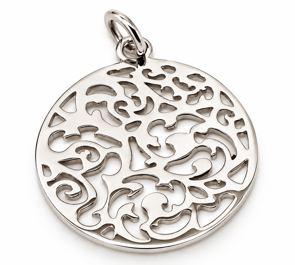 Genuine Solid 9ct 9kt 375 Yellow, White Or Rose Gold Round Filigree Pendant