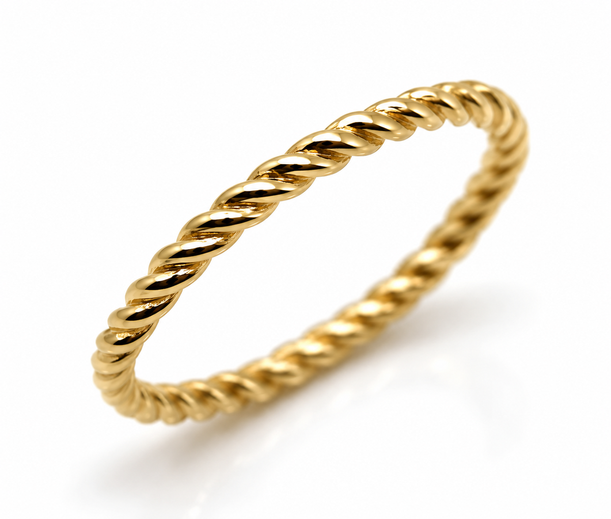 Genuine 9ct 9k 375 Yellow, Rose or White Gold Dress rope stacker ring - Choose your ring size K to R