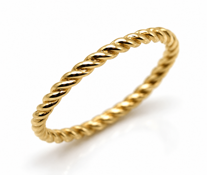 Genuine 9ct 9k 375 Yellow, Rose or White Gold Dress rope stacker ring - Choose your ring size K to R