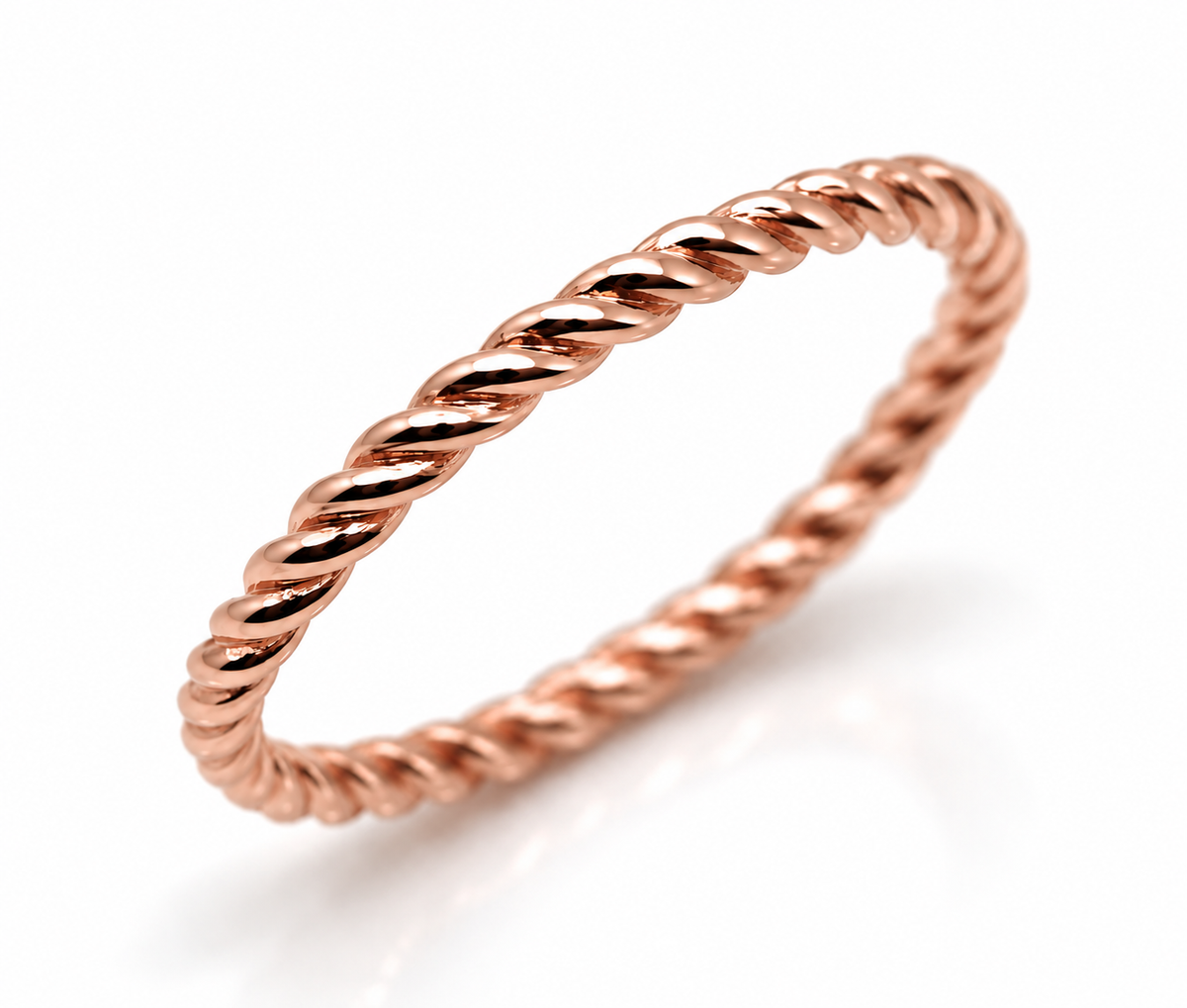 Genuine 9ct 9k 375 Yellow, Rose or White Gold Dress rope stacker ring - Choose your ring size K to R