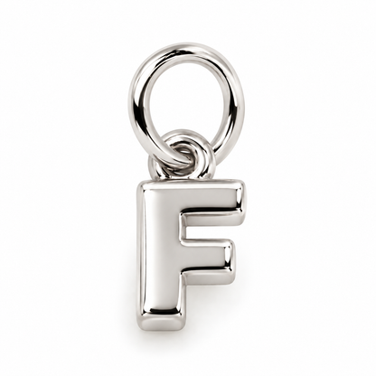 Genuine 9ct 9kt 375 Tiny Very Small Yellow, Rose or White Gold Initial Pendant Charm F