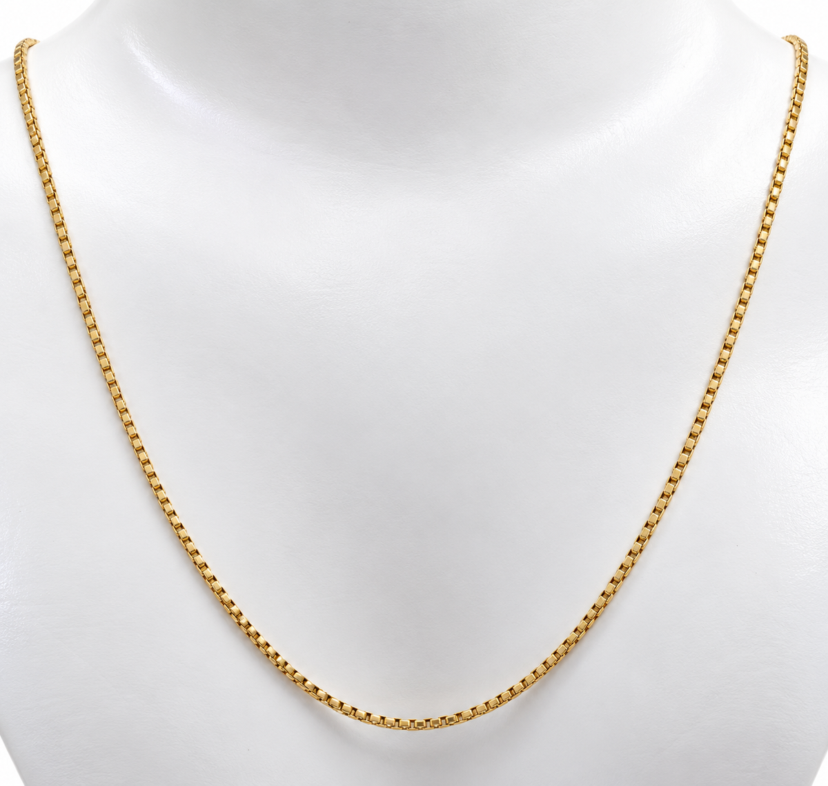 Genuine 9ct 9k 375 Yellow Gold Box Chain Necklace – 1.4mm  - Available lengths: 40cm, 45cm, 50cm, 55cm or 60cm