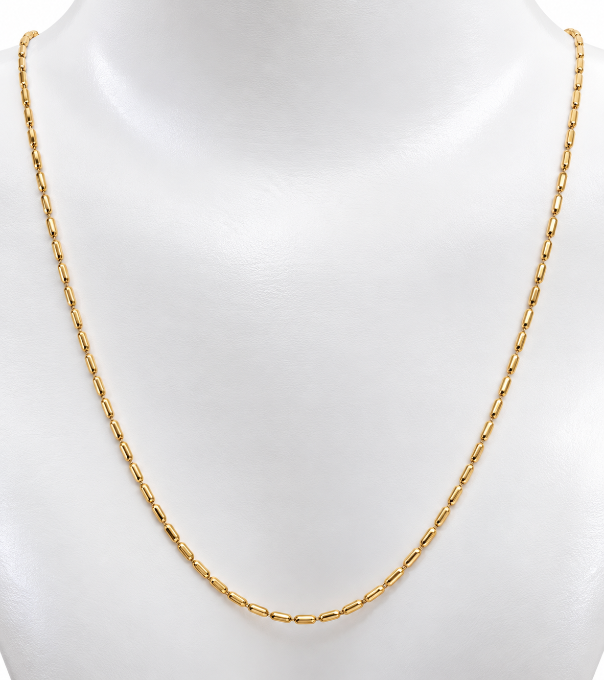 Genuine 9ct 9k 375 Solid Oval Beaded Ball Link 1.2mm - Available lengths:  45cm, 50cm, 55cm or 60cm