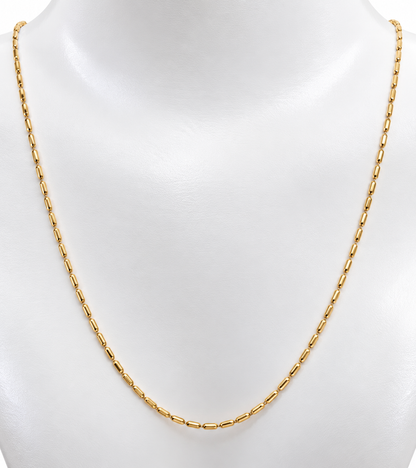Genuine 9ct 9k 375 Solid Oval Beaded Ball Link 1.2mm - Available lengths:  45cm, 50cm, 55cm or 60cm