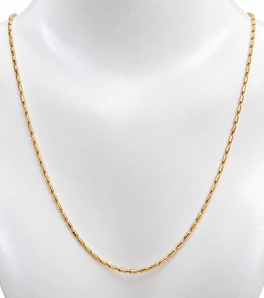 Genuine 9ct 9k 375 Solid Oval Beaded Ball Link 1.2mm - Available lengths:  45cm, 50cm, 55cm or 60cm