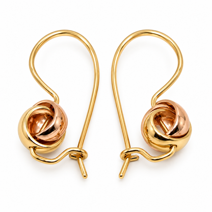 9ct Yellow & Rose Gold 8mm Belcher Spinning Earrings