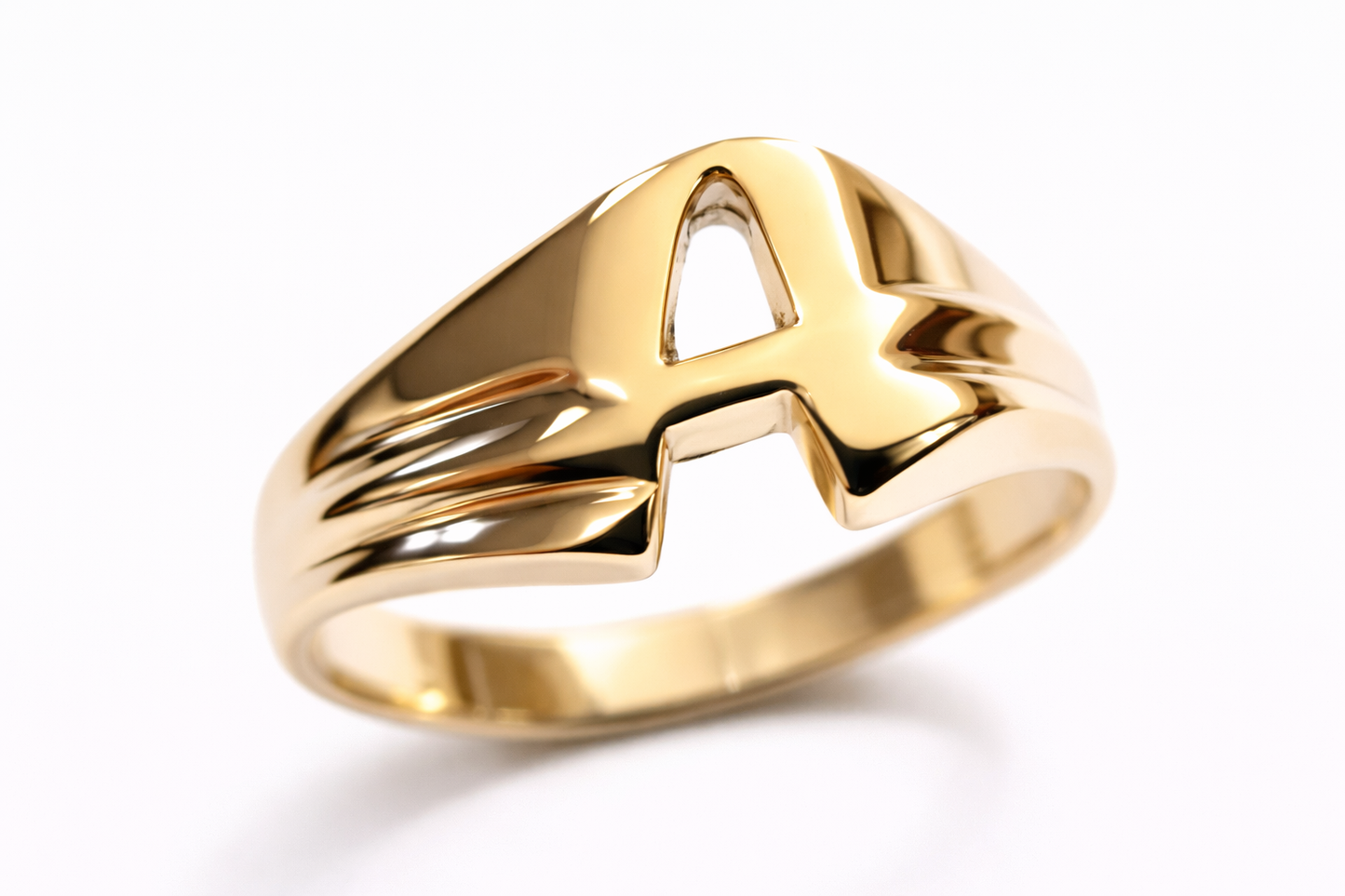 Genuine, Solid 9ct 9k Yellow Or Rose Or White Gold 375 Large Initial Ring A