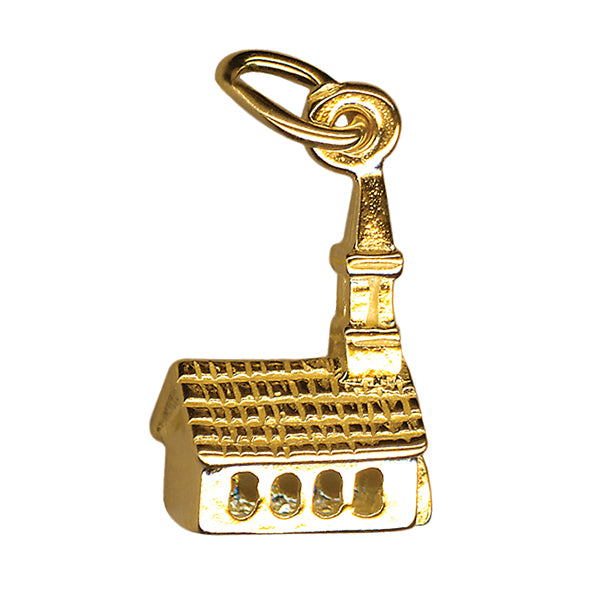 Genuine 9ct Yellow Gold 375 Church Steeple Charm or Pendant charm + jump ring
