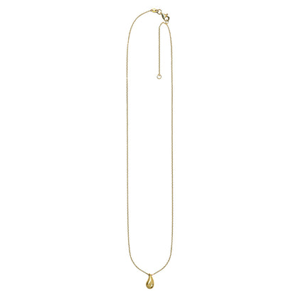 Genuine 9k 9ct Yellow Gold Teardop Pendant with Diamond Cut Cable Chain 50cm
