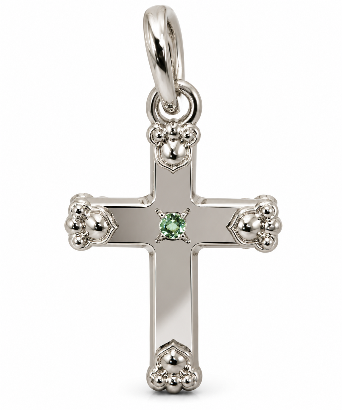 Genuine 9ct 9k 375 Yellow, Rose or White Gold Small Green Peridot Fancy Cross Tiny Pendant Charm