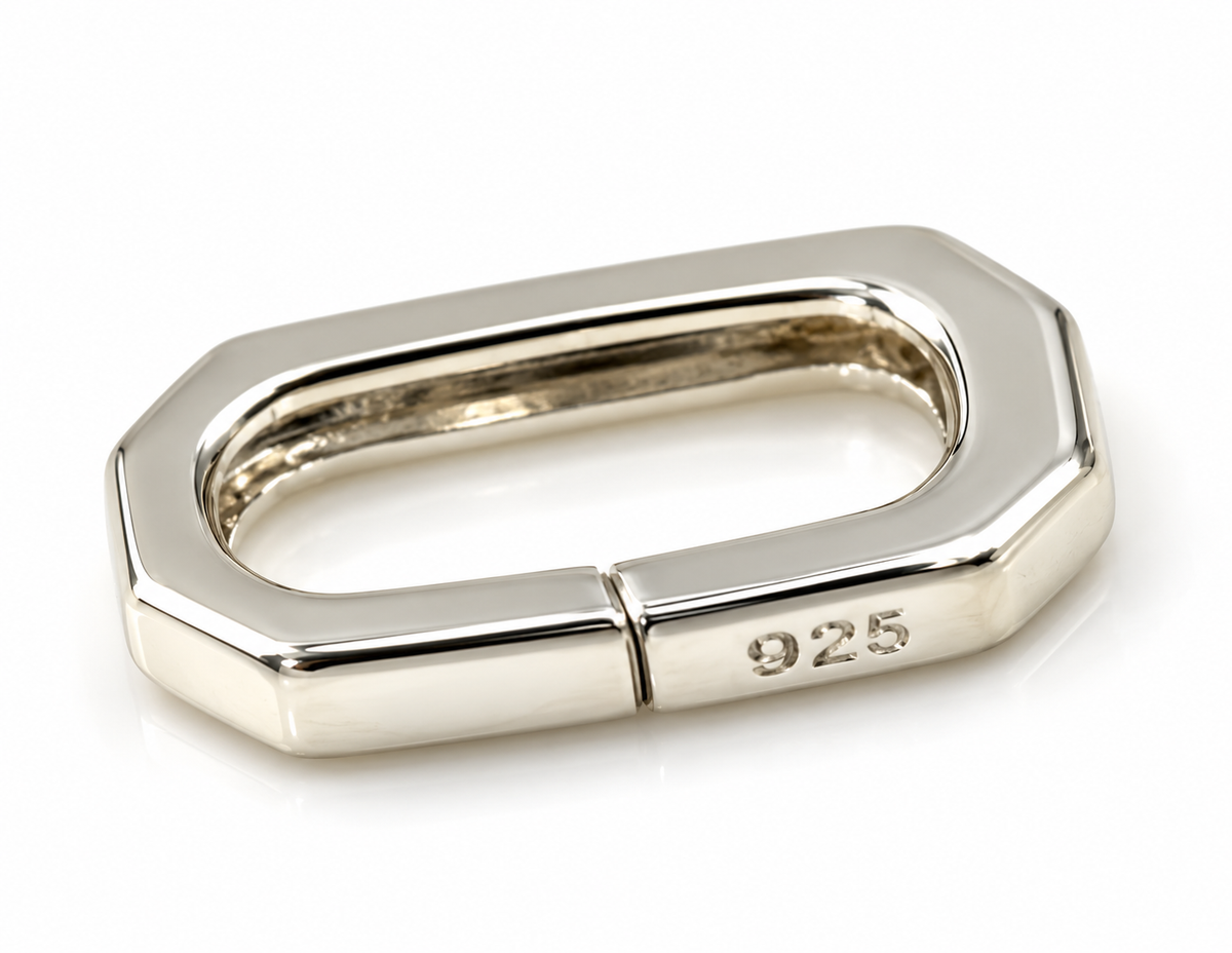 Sterling Silver 925 Rectangle Hinged Push Clasps for Bracelet Necklace