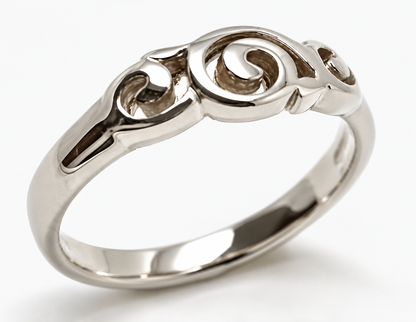 Solid Sterling Silver 925 Fancy Swirl Ring - Choose your ring size H to P