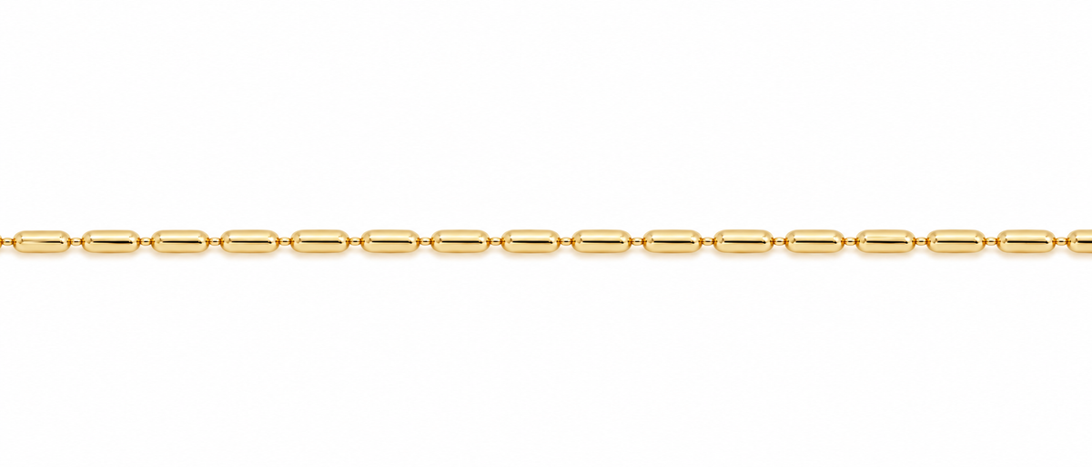 Genuine 9ct 9k 375 Solid Oval Beaded Ball Link 1.2mm - Available lengths:  45cm, 50cm, 55cm or 60cm