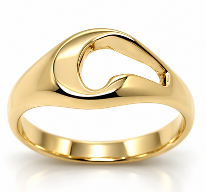 KAEDESIGNS NEW Size 6.5 / N Genuine Solid 9ct yellow gold initial C ring
