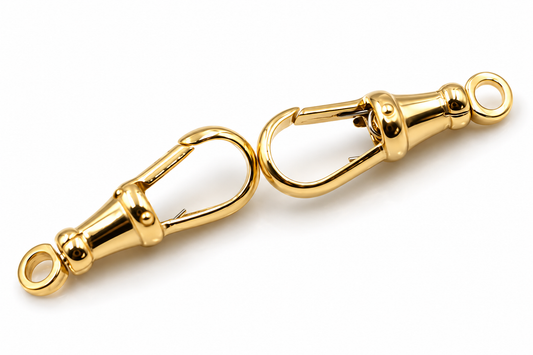 Genuine New 1 pair 9k 9ct 2 X Yellow Gold Albert Swivel Clasp 23mm