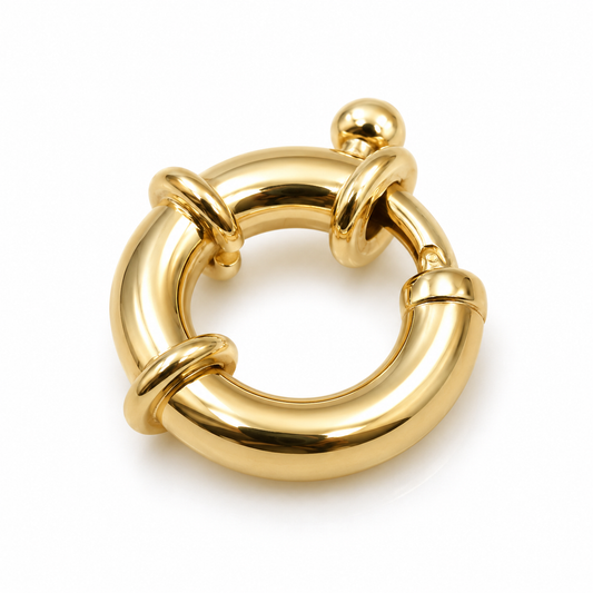 Genuine 14mm 9ct 9K 375 Large Yellow Gold Bolt Ring Clasp