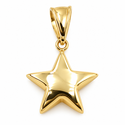 Kaedesigns Genuine 9ct 9K 375 Yellow Gold Plain Star Pendant Charm