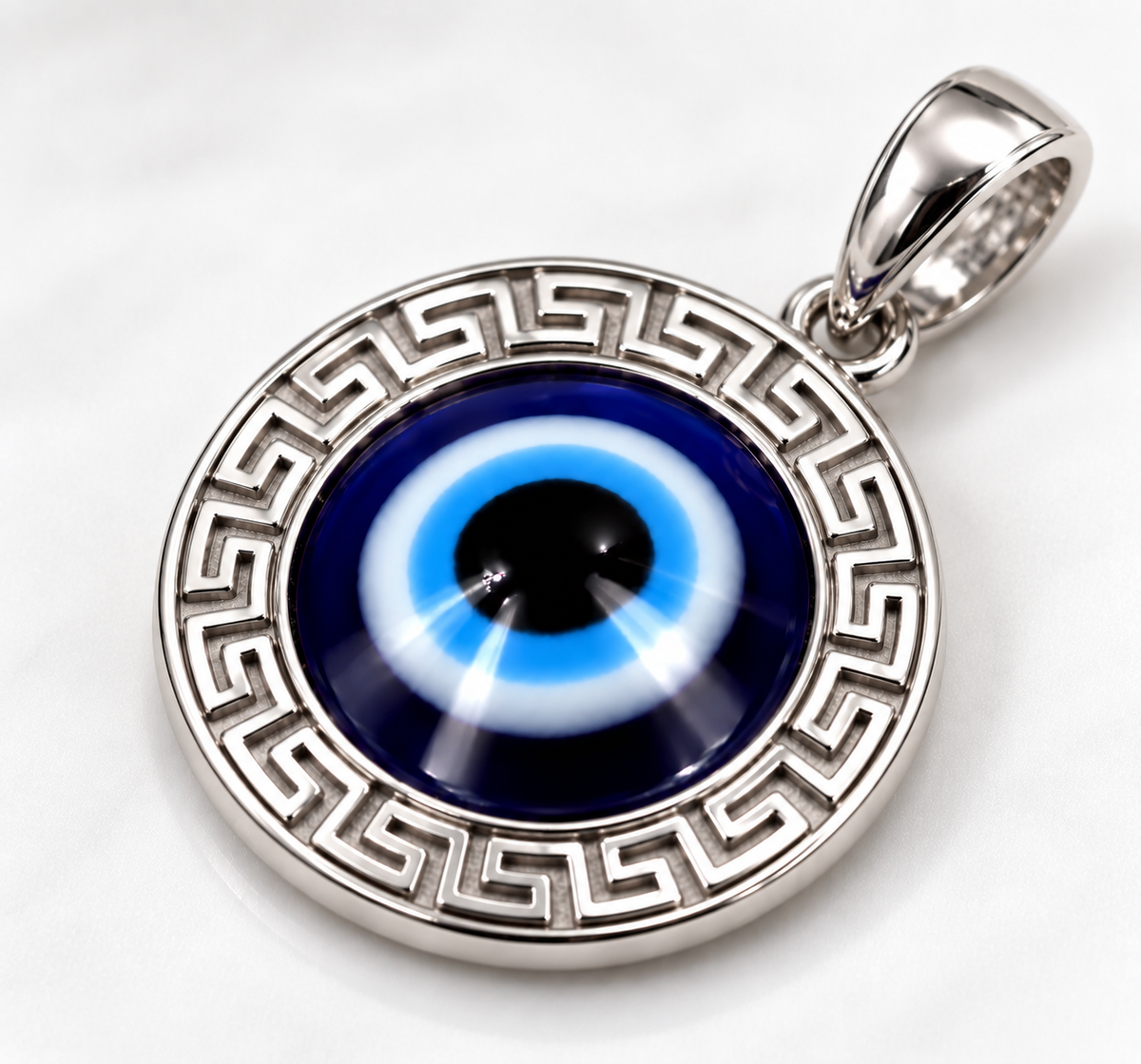 Genuine 9ct 9k 375 Gold Large 20mm Greek Mati Nazar Evil Eye Pendant | Yellow, Rose or White