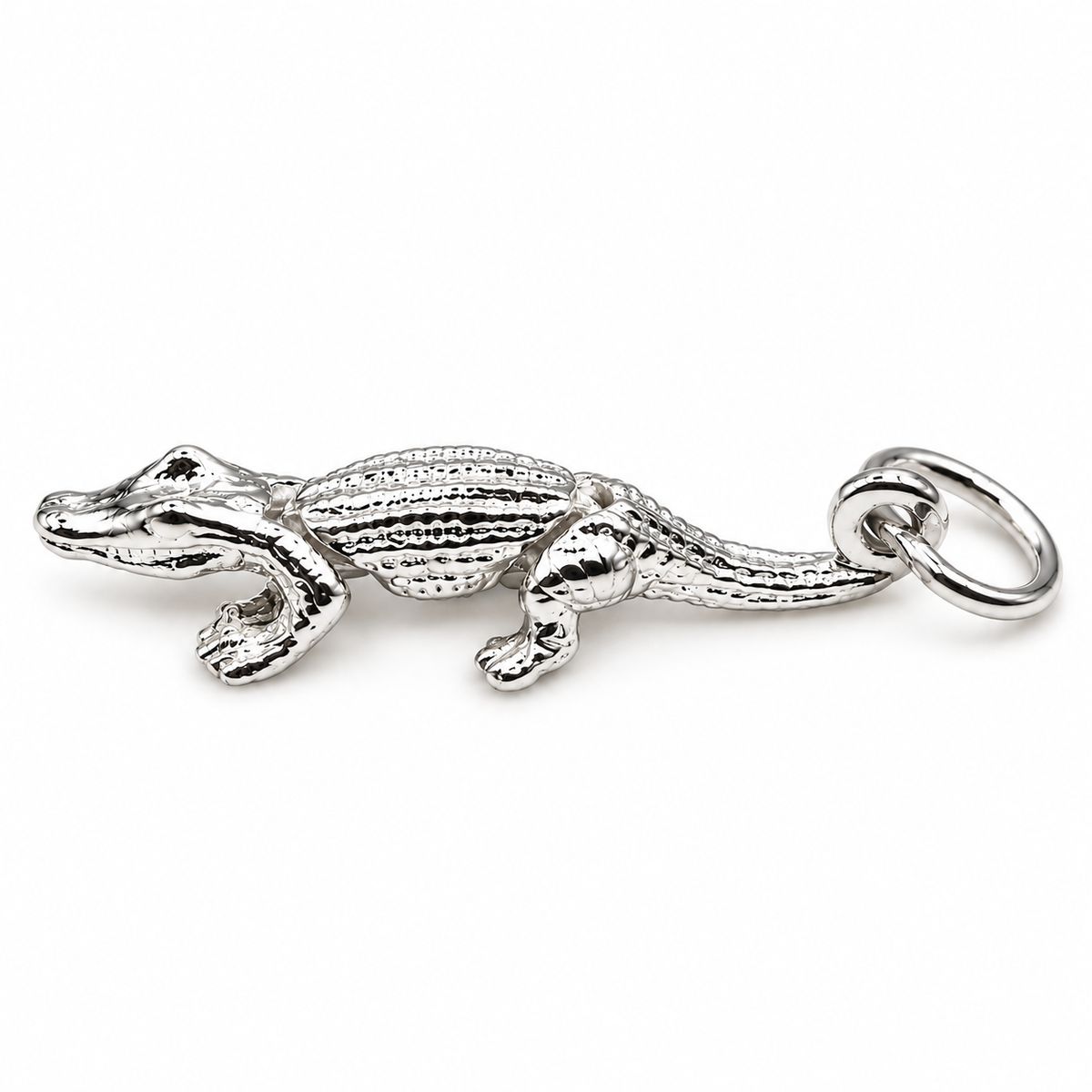 925 Sterling Silver Movable Crocodile Charm or Pendant