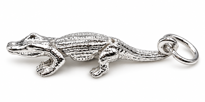 925 Sterling Silver Movable Crocodile Charm or Pendant