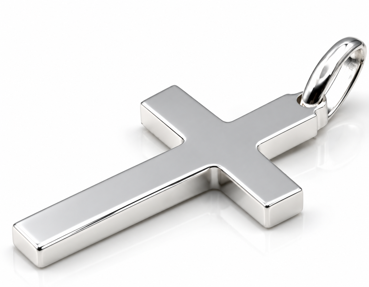 Kaedesigns Genuine Large Sterling Silver 925 Cross Pendant 35mm x 22mm