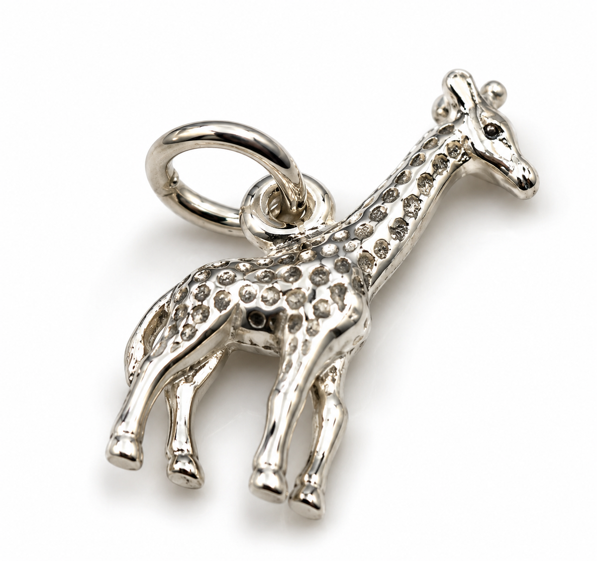 Sterling Silver 925 Giraffe Zoo Animal African Safari Pendant Charm