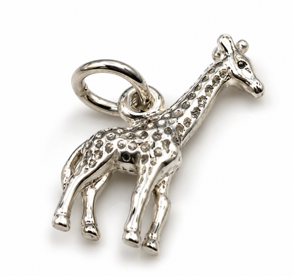 Sterling Silver 925 Giraffe Zoo Animal African Safari Pendant Charm