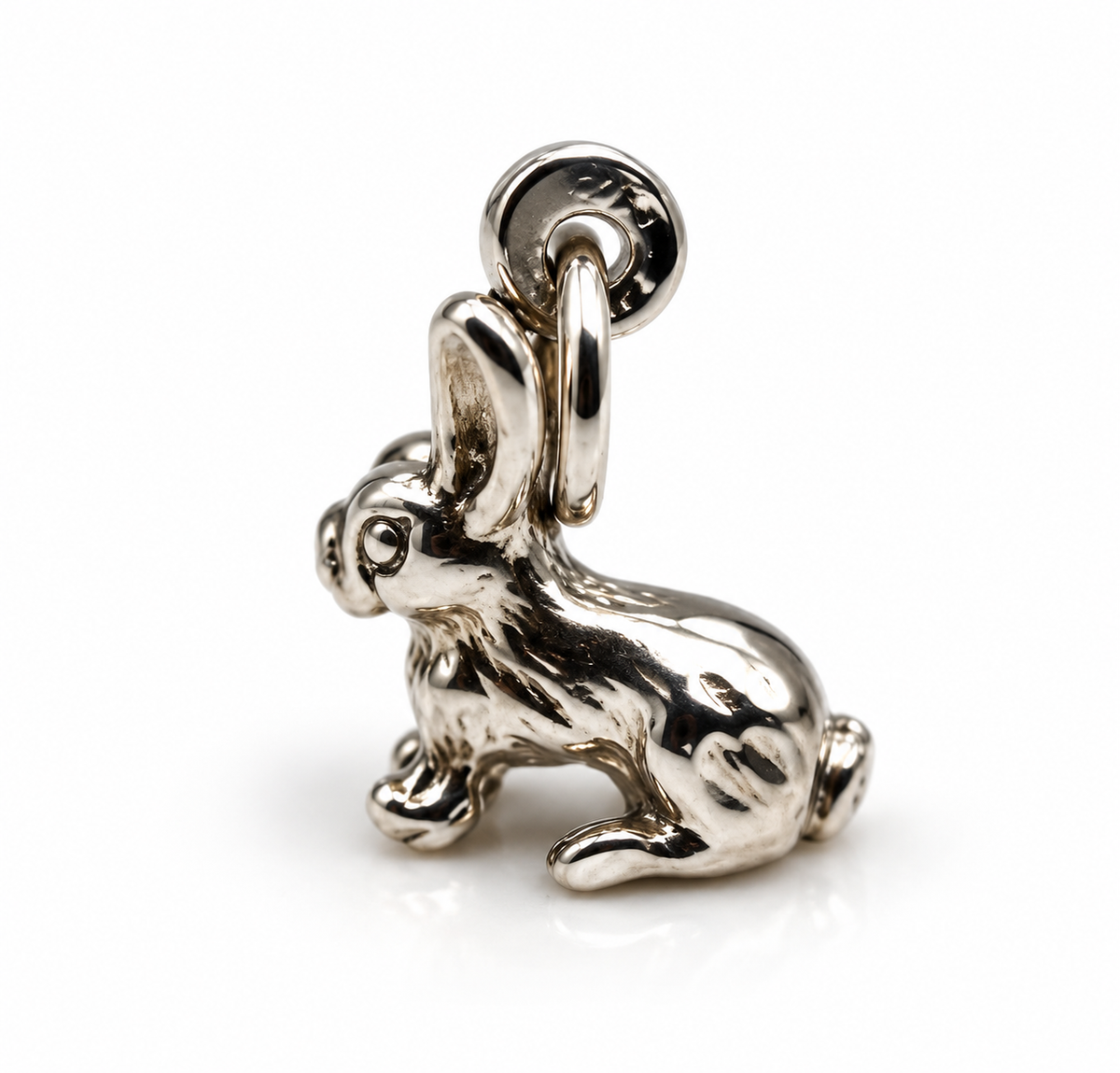 Sterling Silver 925 Rabbit Charm or Pendant with Jump Ring