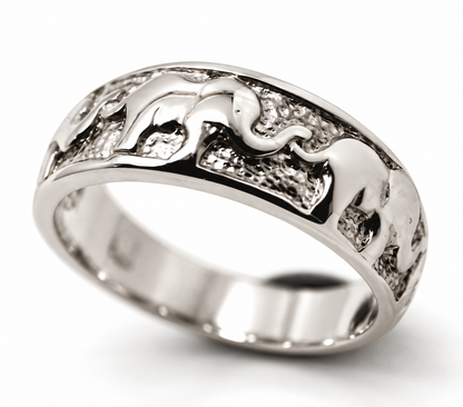 18ct 18k 750 Solid Gold Lucky Elephant Ring – Yellow, Rose or White Gold | 209