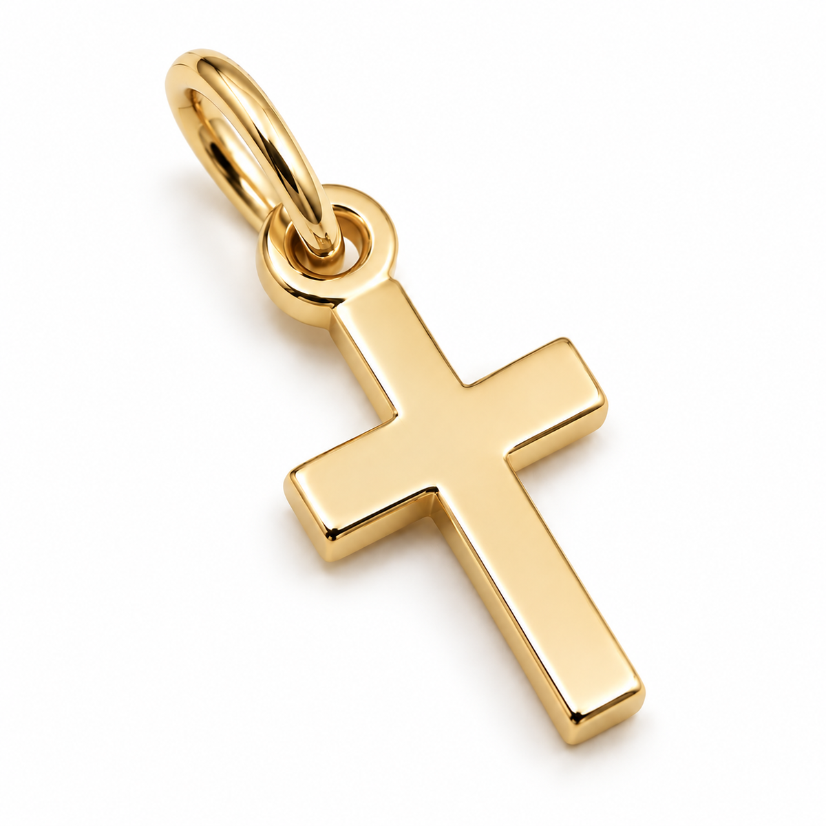 Genuine 9ct 9kt 375 Tiny Very Small Plain Yellow, Rose or White Gold Cross Pendant Charm